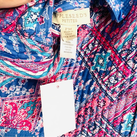 NEW Appleseed’s Reversible Floral Paisley Quilted Patchwork Jacket Petite M - Picture 12 of 13